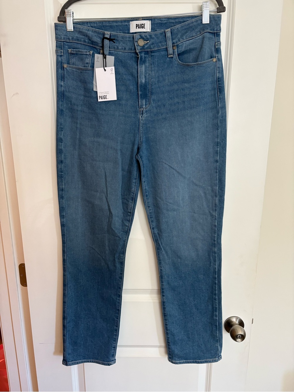 PAIGE “Hoxton” Women's Classic Mid Blue High Rise Skinny Leg Jeans